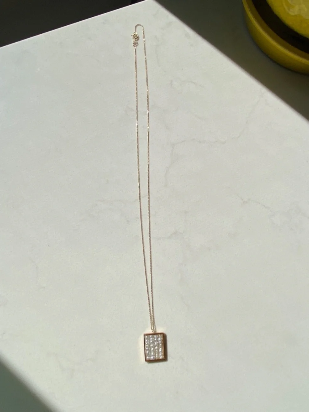 WWAKE 14k Pearl Small Weaving Pendant Necklace - Picture 5 of 8